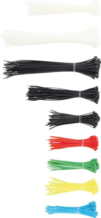 Actual product image BGS Cable Tie Assortment coloured 100 - 150 - 200 mm 450 pcs. (Plastic cable ties, 100 mm, 450 pcs.)