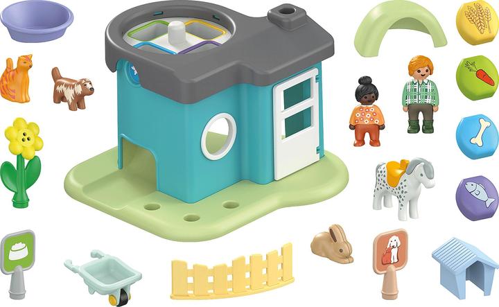 Image du produit Playmobil 71136 1.2.3 : Pension pour animaux avec distributeur de nourriture (71136, Playmobil 1.2.3)