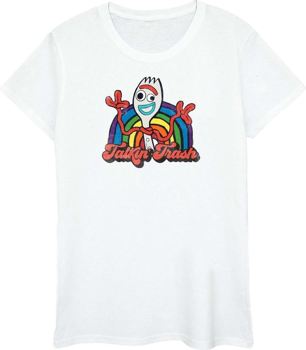 Actual product image Disney Womens/Ladies Toy Story 4 Forky Talkin' Trash Cotton Boyfriend T-Shirt (M)