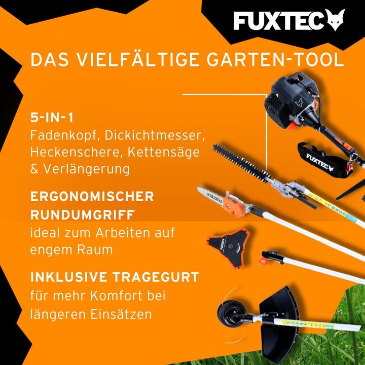 Actual product image Fuxtec FX-MT252ER Multitool 5in1 petrol brushcutter with adjustable high pruner (FX-MT252ER) (Trim line, Plastic knives)