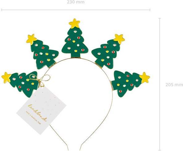 Produktbild Partydeco Headband Christmas trees, 23x20 cm, mix (1 pkt / 1 pc.) (1 x, 23 x 20 cm)