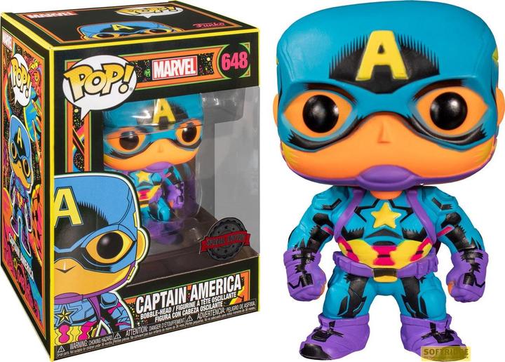 Image du produit Funko POP! - Marvel - Black Light: Captain America