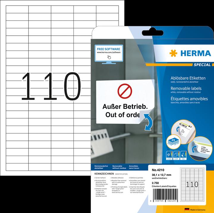 Produktbild HERMA Ablösbare Etiketten A4