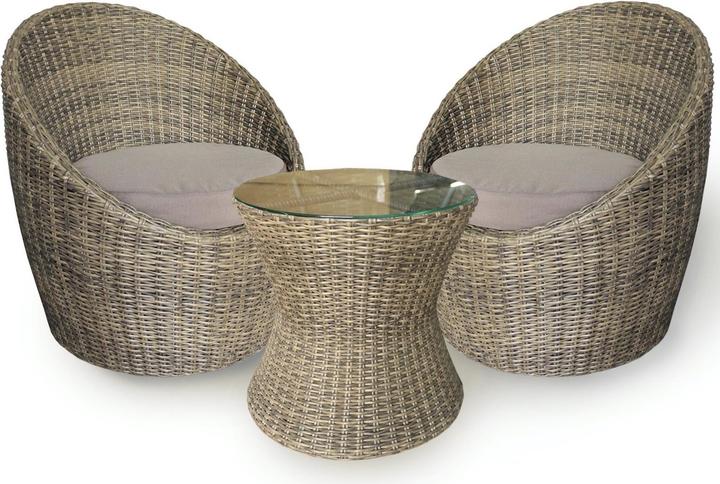 Actual product image Garden Pleasure Poly Rattan Lounge Malibu 3pcs