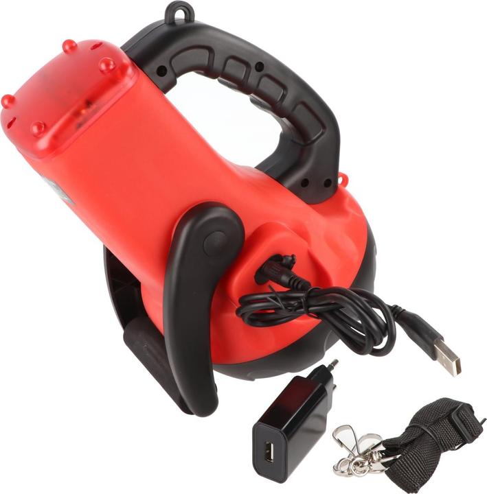 Produktbild Velamp Wiederaufladbarer 10W LED-Strahler mit rotem Blinklicht (800 lm)