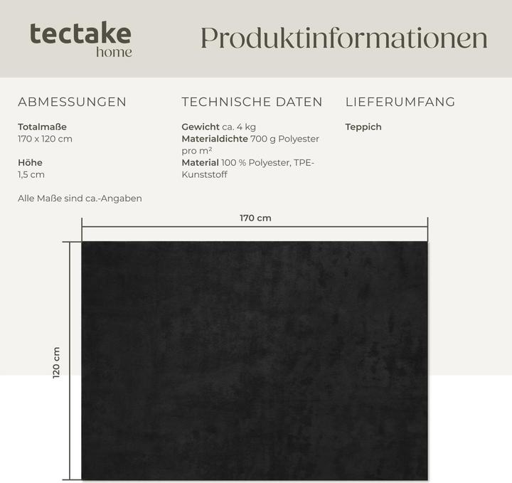 Produktbild tectake Kurzflorteppich Soft Zone (120 x 170 cm)