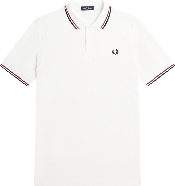 Actual product image Fred Perry Twin Tipped Polo Shirt Short Sleeve Snow White (XXL)