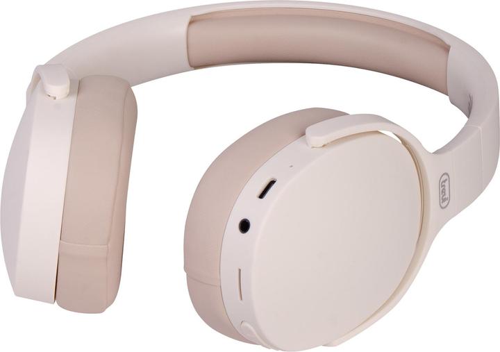 Produktbild Trevi DJ 12E45 BT Kabelgebundenes und schnurloses Headset A Pavilion Musik und Bluetooth-Anrufe Creme (7 h, Kabelgebunden)
