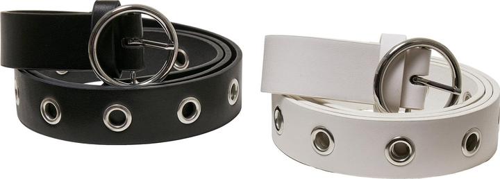 Urban Classics Synthetic Leather Eyelet Belt 2-Pack