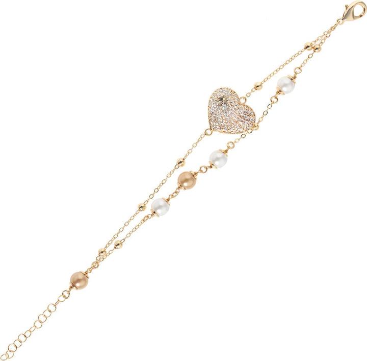 Image du produit Ottaviani Bracelet en bronze avec paillettes d'argent et bijoux en perles