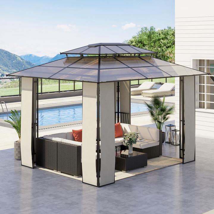 Produktbild Outsunny Pavillon mit Polycarbonatplatten-Dach (300 cm, 320 cm)