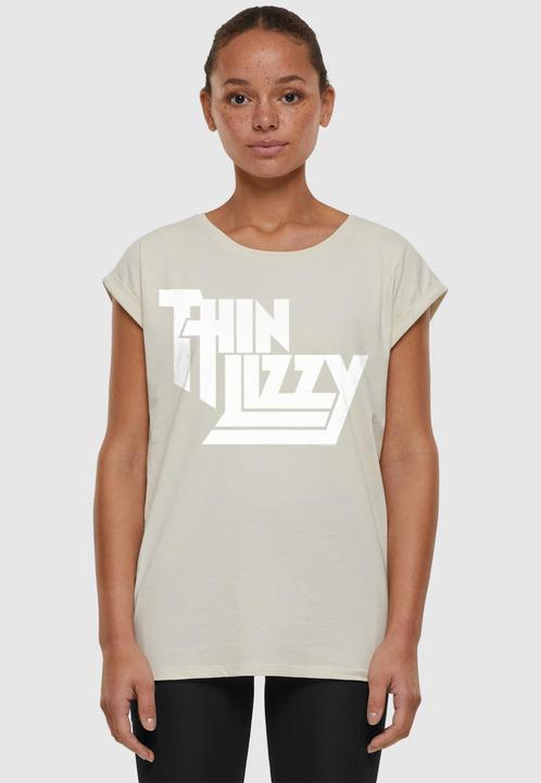 Produktbild Merchcode Ladies Thin Lizzy - TL Stacked Logo White Extended Shoulder Tee - 181487 (M)