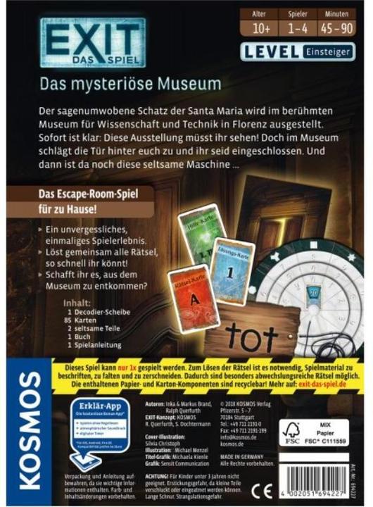 Produktbild Kosmos Exit - Das mysteriöse Museum (Deutsch)