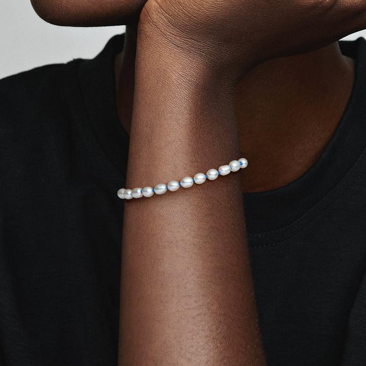 Produktbild Pandora Freshwater Cultured Pearl Blue Cord Armband (20 cm, Sterling Silber 925)