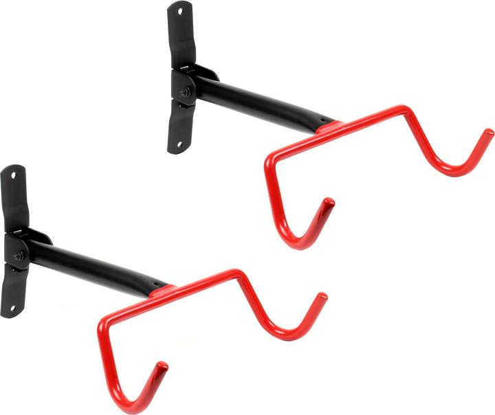 Image du produit Wiltec Jeu de 2 Support mural pliable pour vélos Suspension du cadre Capacité de charge par crochet 30 kg