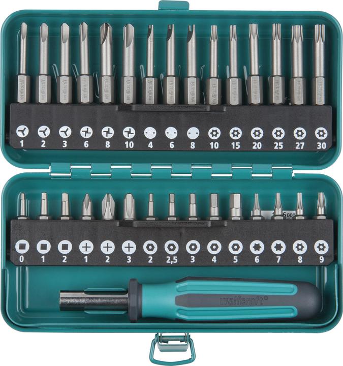 Immagine prodotto wolfcraft wolfcraft 1 Combi Safety Bit Box Solid 31 pezzi. (Croce Phillips PH M2, Esagono cavo TX M7, Presa esagonale TX con foro M8, Tri-ala M2, Tri-ala M3, Presa esagonale con foro M3, Presa esagonale TX con foro M10, Croce Phillips PH M1, Presa esagonale con foro M2,5, Presa esagonale con foro M2, Presa esagonale TX con foro M30, Croce Phillips PH M3)