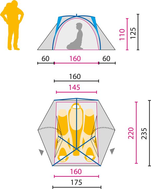 Actual product image Jack Wolfskin Exolight Iii (Dome tent, 2.30 kg, 3 persons)