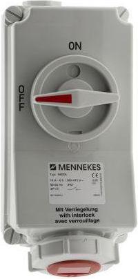 Produktbild Mennekes Switchable IP67 Industrial Interlock Socket 3P+E, Earthing Position 6h, 16A, 400 V