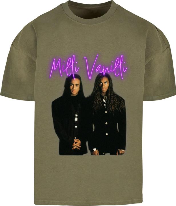 Actual product image Merchcode Milli Vanilli - Band Picture Neon Ultra Heavy Tee - 131259 (L)