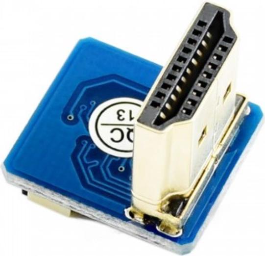 Actual product image WaveShare HDMI Male Connector Vertical 90° Angled (0.02 m, HDMI)
