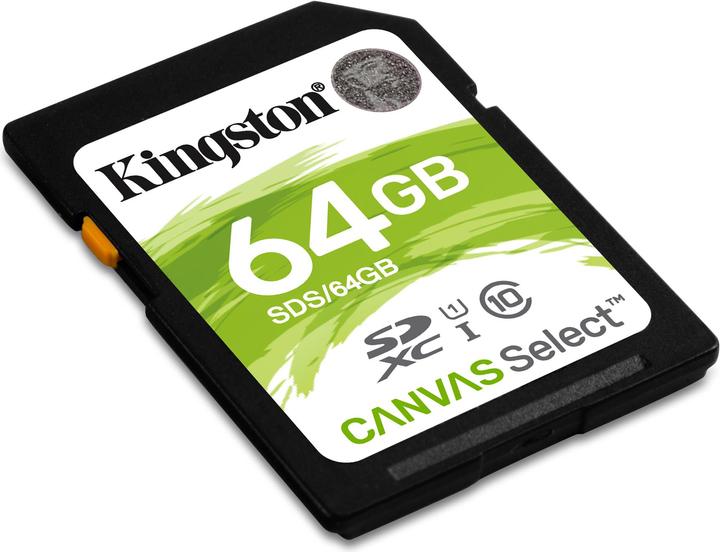 Produktbild Kingston Canvas Select SDXC Card (64 GB, SDXC, U1, UHS-I)