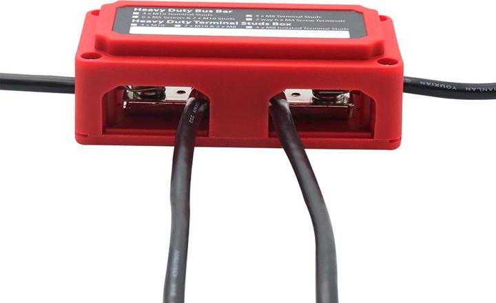 Actual product image Offgridtec BusBar Box Red 4 x M8 connecting bolts incl. cover and fastening screws