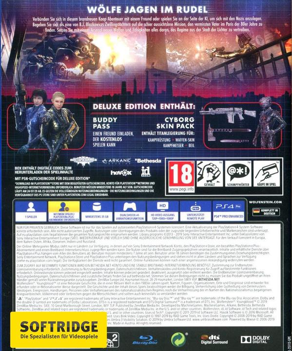 Produktbild Bethesda Wolfenstein: Youngblood - Deluxe Edition (PS4, DE)