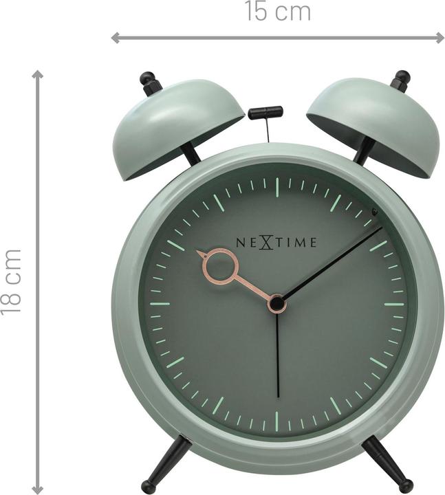 Actual product image Nextime Classic Alarm Clock Golden Hour Teal