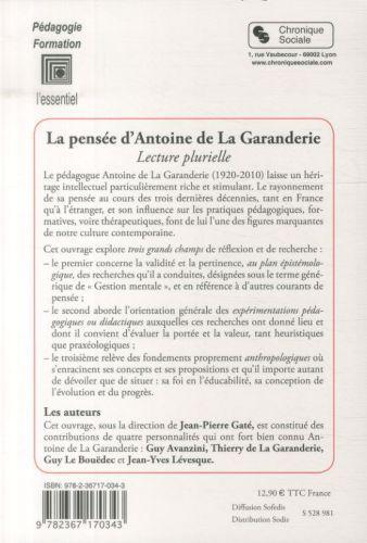 Image du produit La pensée d'Antoine de La Garanderie (Français, La Garanderie T., Avanzini G., Le Bouëdec G., 2013)