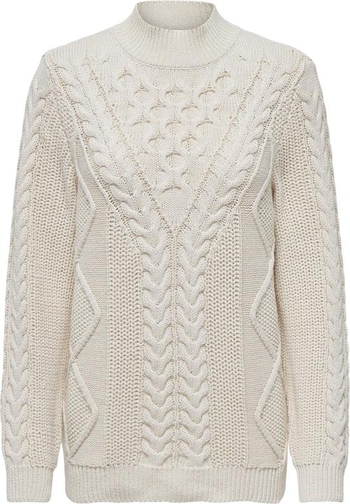 Only Pull en maille avec torsade et col haut (S)