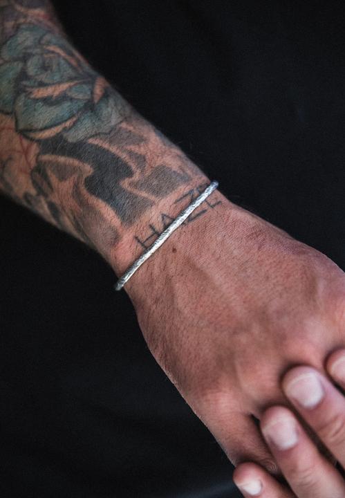 Image du produit Haze & Glory Armband Armreif - Hook Small Gehämmert 925 Silber (20 cm, Argent sterling 925)