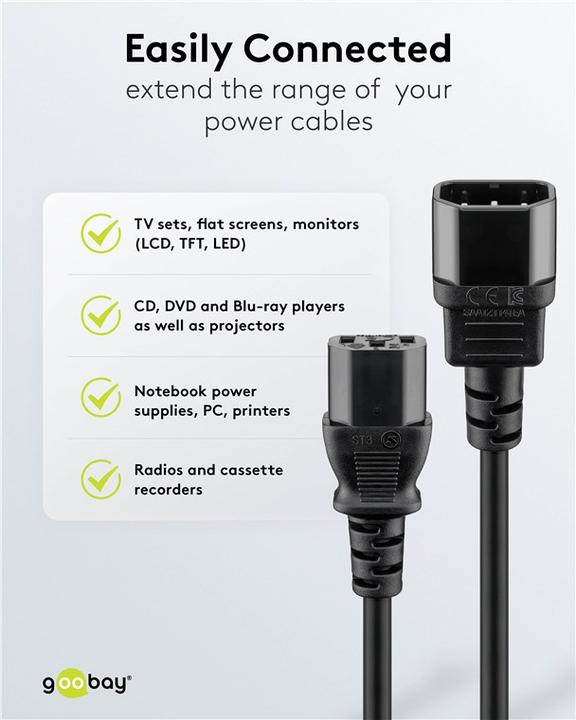 Actual product image Goobay Cold appliances Extension (2 m, C13)