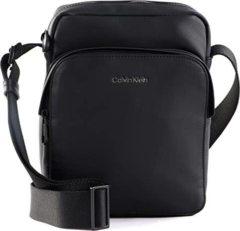 Actual product image Calvin Klein Men's Shoulder Bag Ck Must Pique Reporter S W/Pckt Small, Black (Ck Black), Unit (51% polyester, 49% polyurethane)
