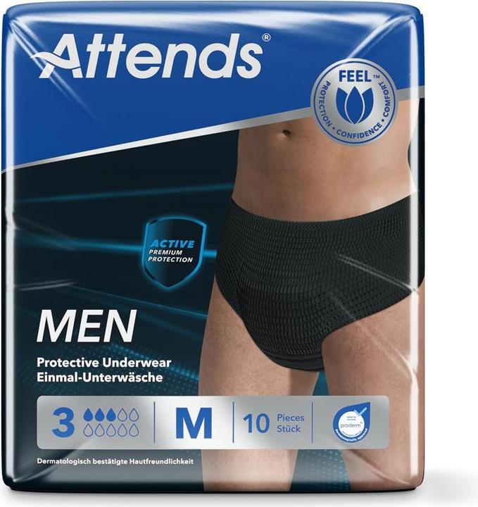 Produktbild Attends Men 3 Protective M schwarz Btl 10 Stk (10 x, M)