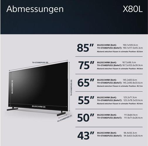Immagine prodotto Sony KD-55X80L (55", X80L, LED, 4K, 2023)