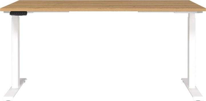 Productafbeelding Germania JET in hoogte verstelbaar bureau kleinzoon eiken rechthoekig, T-poot frame wit 160,0 x 8 (160 x 72 cm)