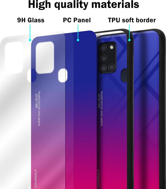 Productafbeelding Cadorabo TPU 2 kleuren glasdekking (Samsung Galaxy A21)