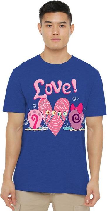 Actual product image Spongebob Squarepants Unisex Adult Valentine's Love Gary & Snellie T-Shirt (S)