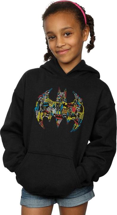 Actual product image Girls Batman Batgirl Logo Collage Hoodie (152, 158)