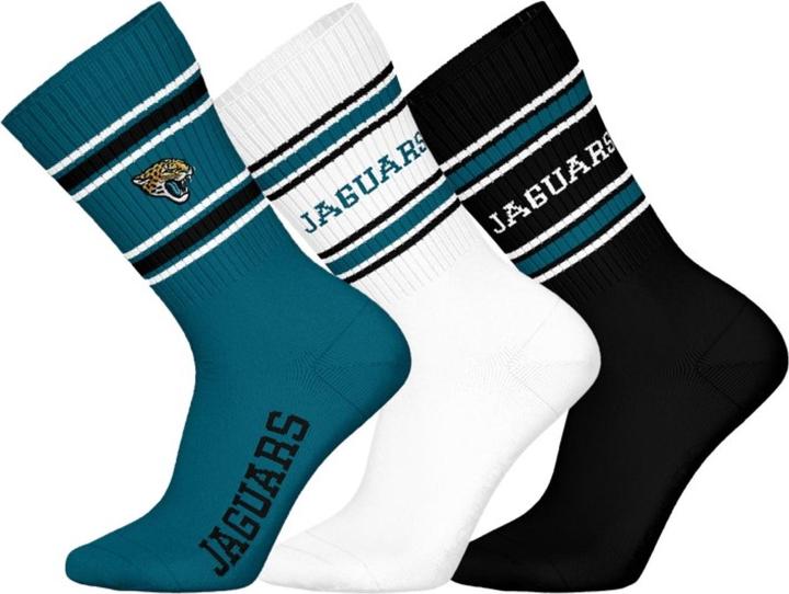 Produktbild Barefoot Jacksonville Jaguars 3pk Crew Socks 39-42 (39 - 42)
