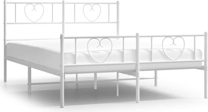Image du produit VidaXL Cadre de lit Tête de lit Pied de lit Métal Lit double Blanc 120x190cm (120 x 190 cm)