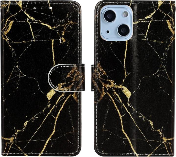 Actual product image Ueli Express iPhone 13 Mini Book Case Case with Card Holder Marble Black (Apple iPhone 13 mini)