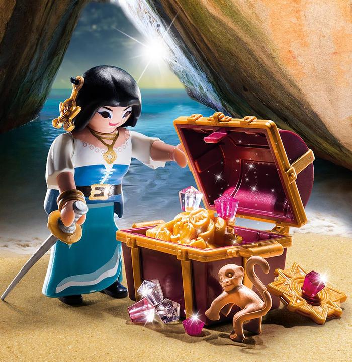 Actual product image Playmobil Pirate with treasure chest (9087, Playmobil Special Plus)