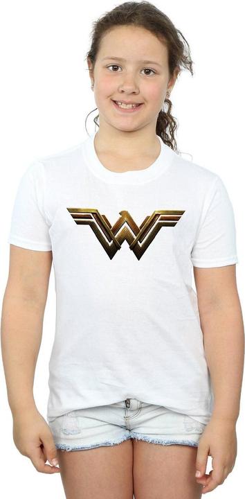 Immagine prodotto Wonder Woman Maglietta da bambina in cotone con logo (140, 146)