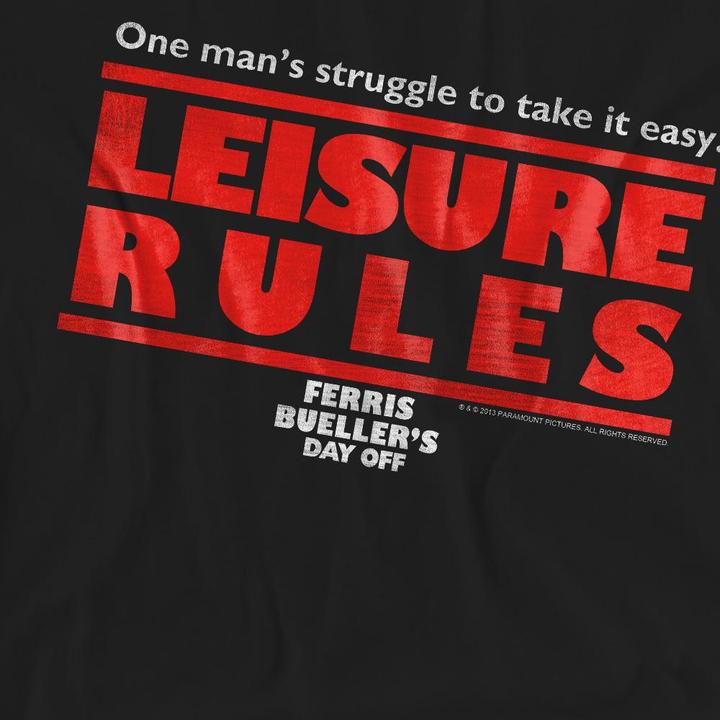 Immagine prodotto Ferris Bueller´s Day Off Ferris Bueller's Day Off Leisure Rules Maglietta Adulto Unisex (L)