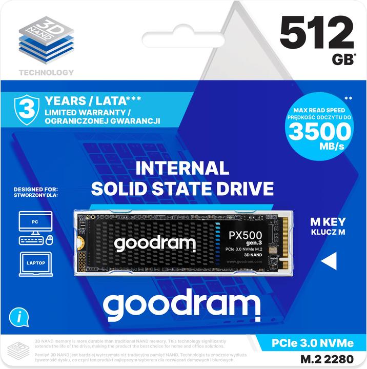 Produktbild Goodram PX500 GEN.3 SSDPR-PX500-512-80-G3 (512 GB, M.2 2280)