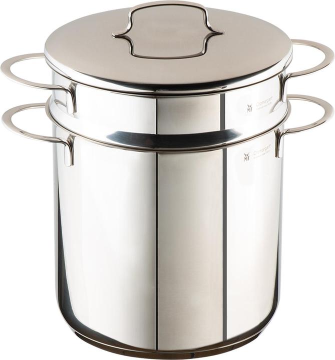 Produktbild WMF Nudeltopf Kochtopf Induktion 18cm klein Metalldeckel Mini Edelstahl (18 cm, Dampfkochtopf, Edelstahl)