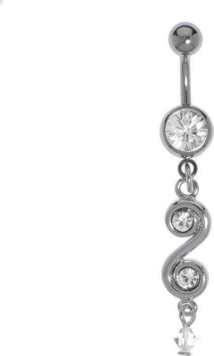 Actual product image Bijouteria Bellypiercing (Plexiglass, Surgical steel 316L, Crystal, Brass rhodium plated)