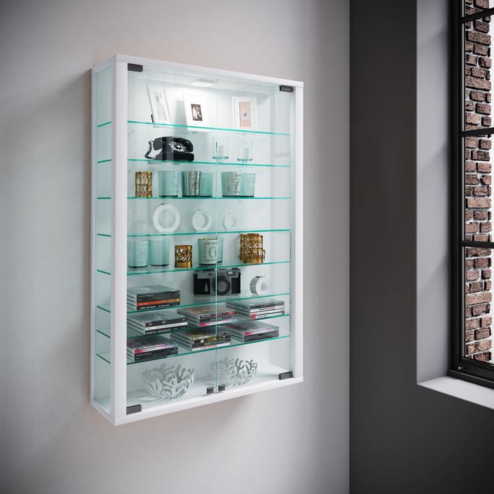 Image du produit VCM Vitrine murale de collection en bois et verre Vitrosa Mini (59 x 18 x 90 cm)