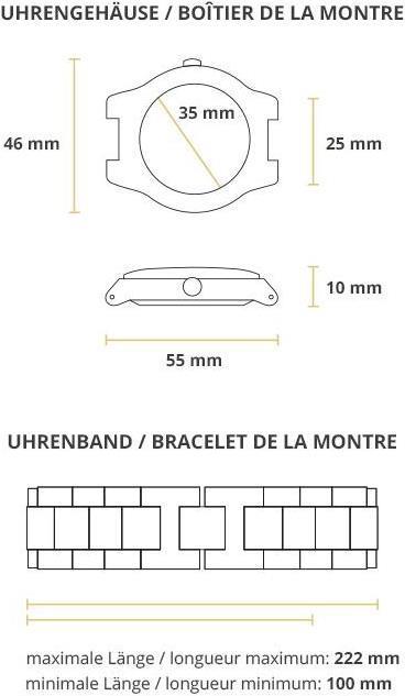 Actual product image Bambuu Wooden clock (Analogue wristwatch, 46 mm)